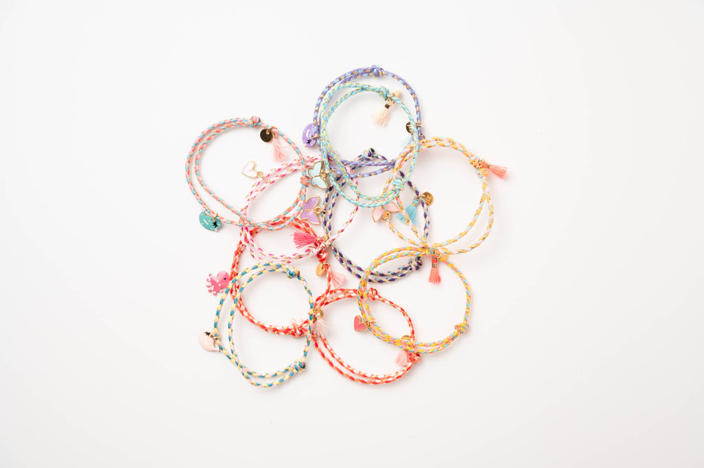 Bracelet tressé – cœur rose, vue 2