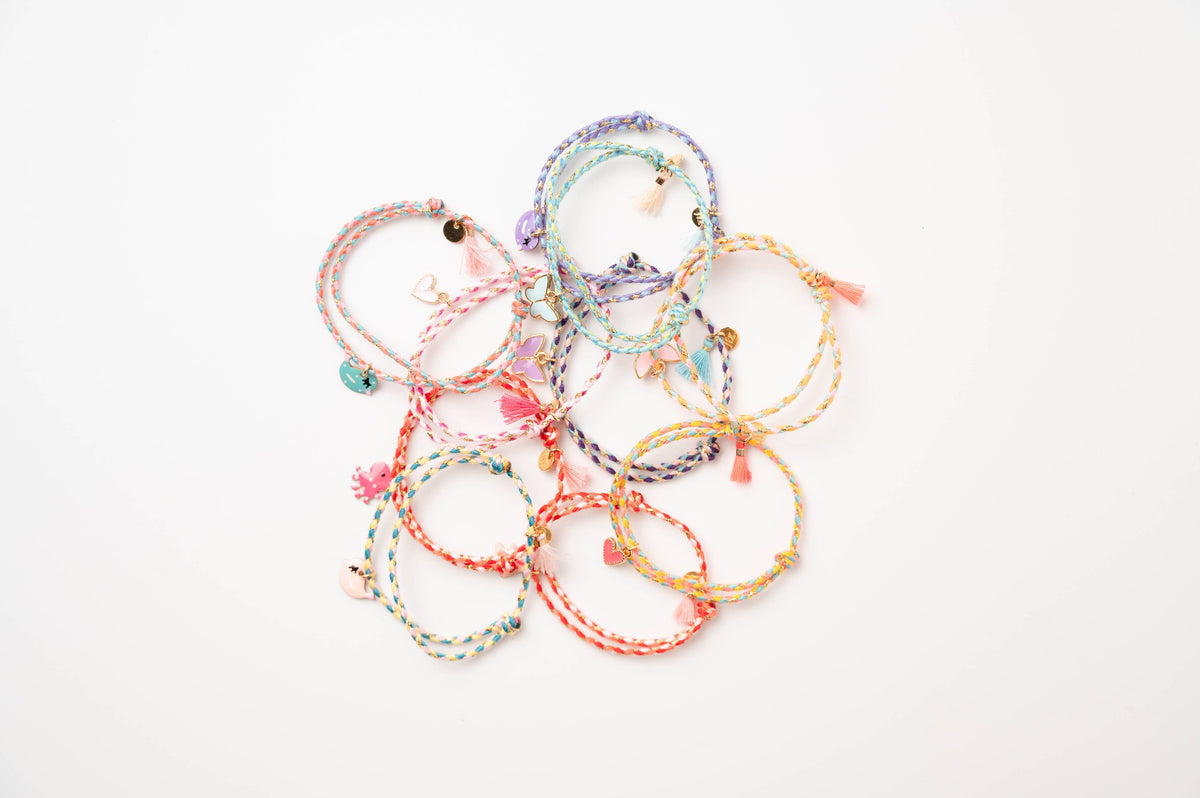 Bracelet tressé – cœur rose, vue 2