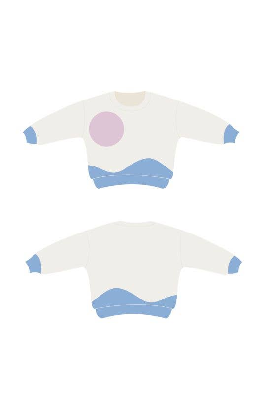 Pull Enfant Oversize Col Rond Acrylique Merinos - Lune Océan