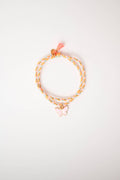 Bracelet tressé – papillon rose