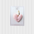 Barrette clic-clac cœur – rose pailleté