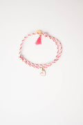 Bracelet tressé – cœur rose