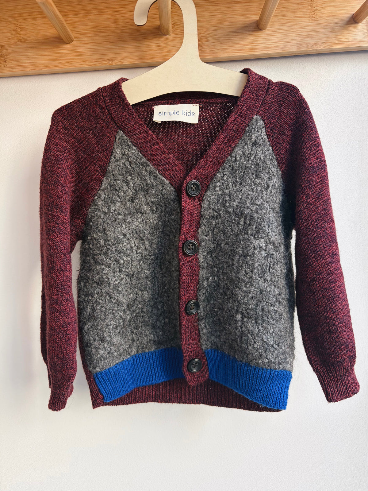 Gilet gris et bordeaux – Simple Kids