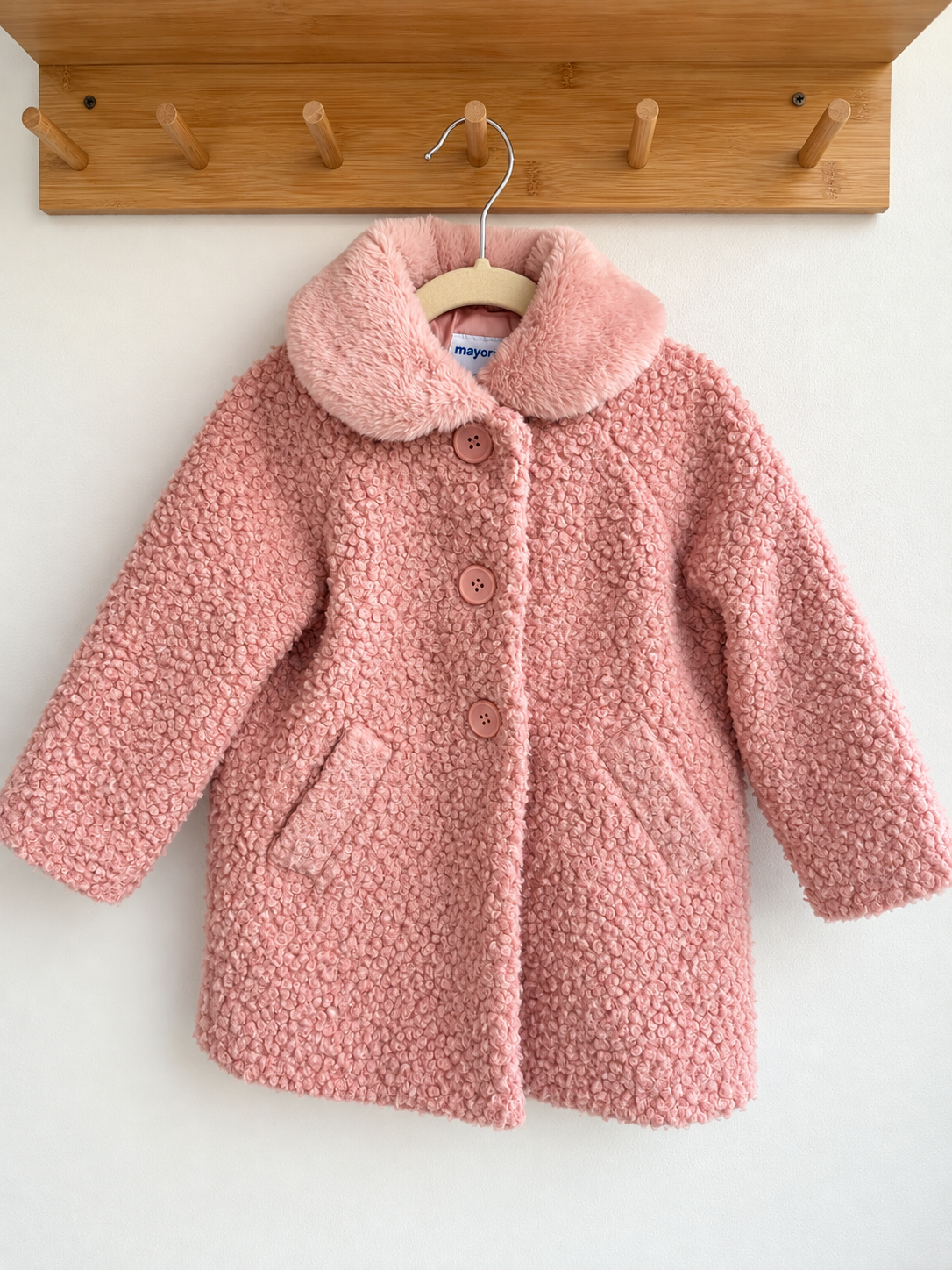 Manteau rose bouclette – Mayoral