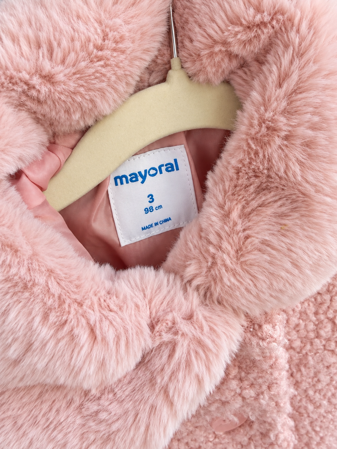 Manteau rose bouclette – Mayoral