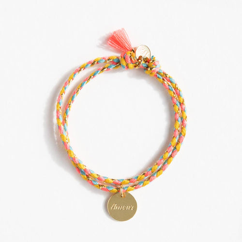 Bracelet tressé – médaille Amour