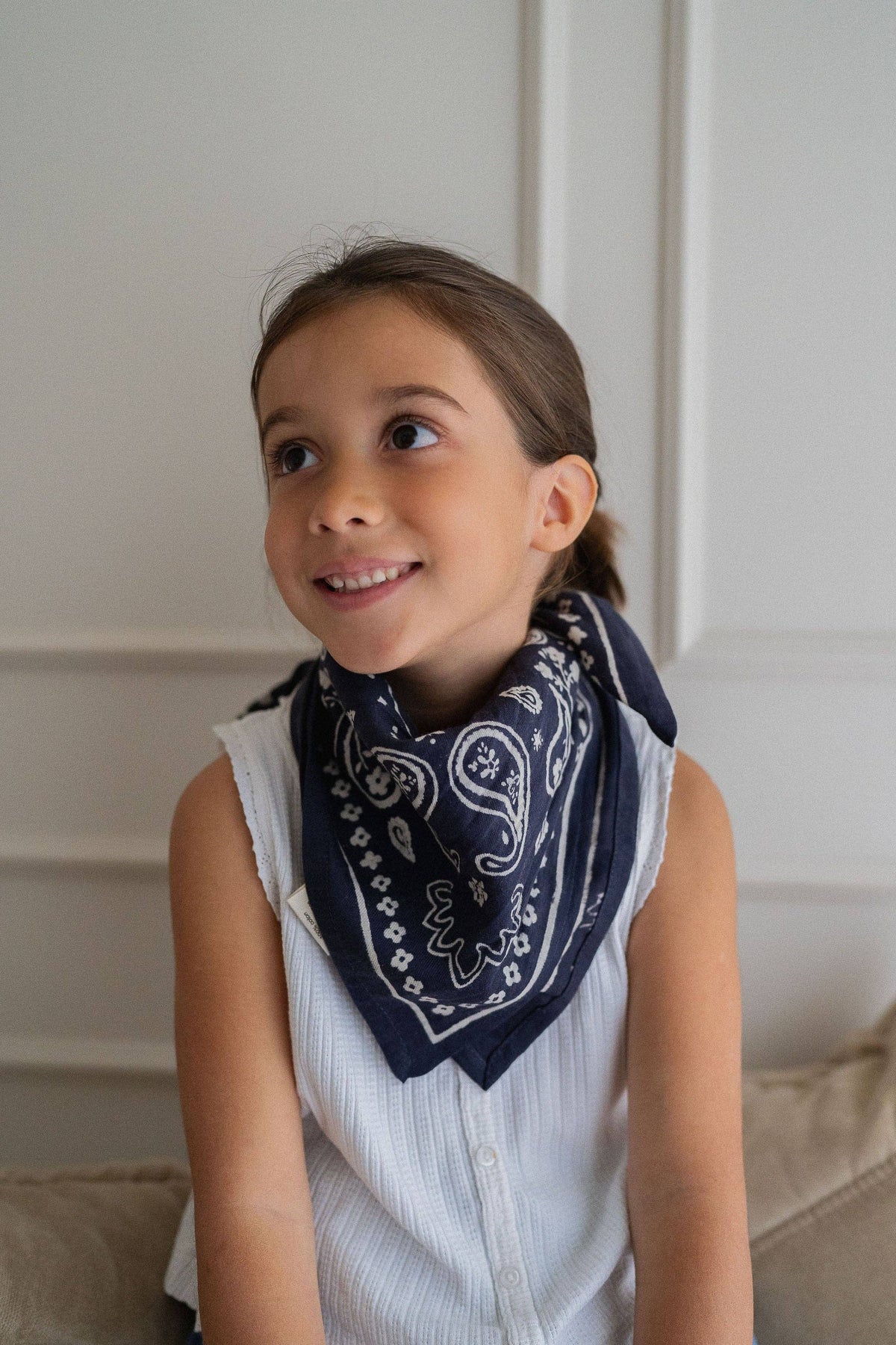Petit foulard Oscar – bandana bleu marine, vue 4