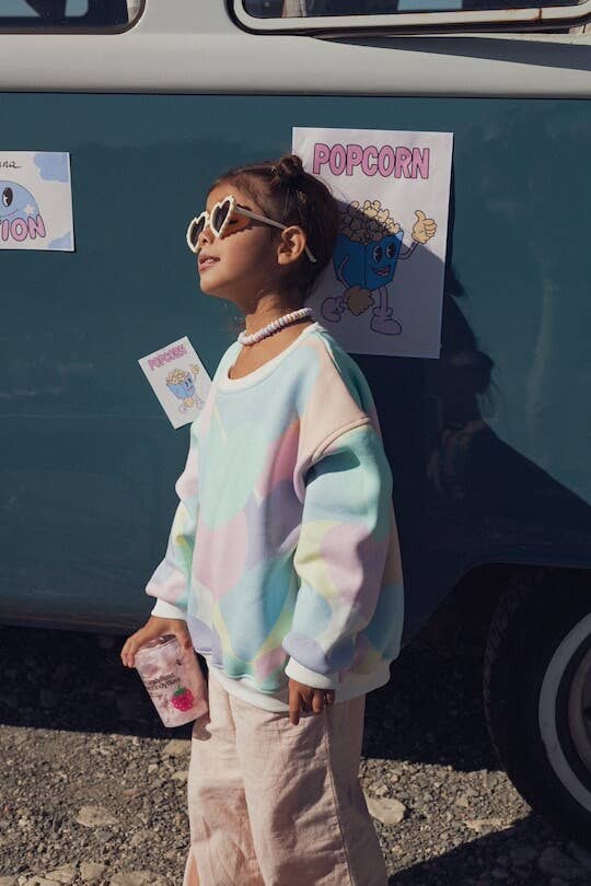 Sweat Enfant Coton Ample légèrement Crop - Love