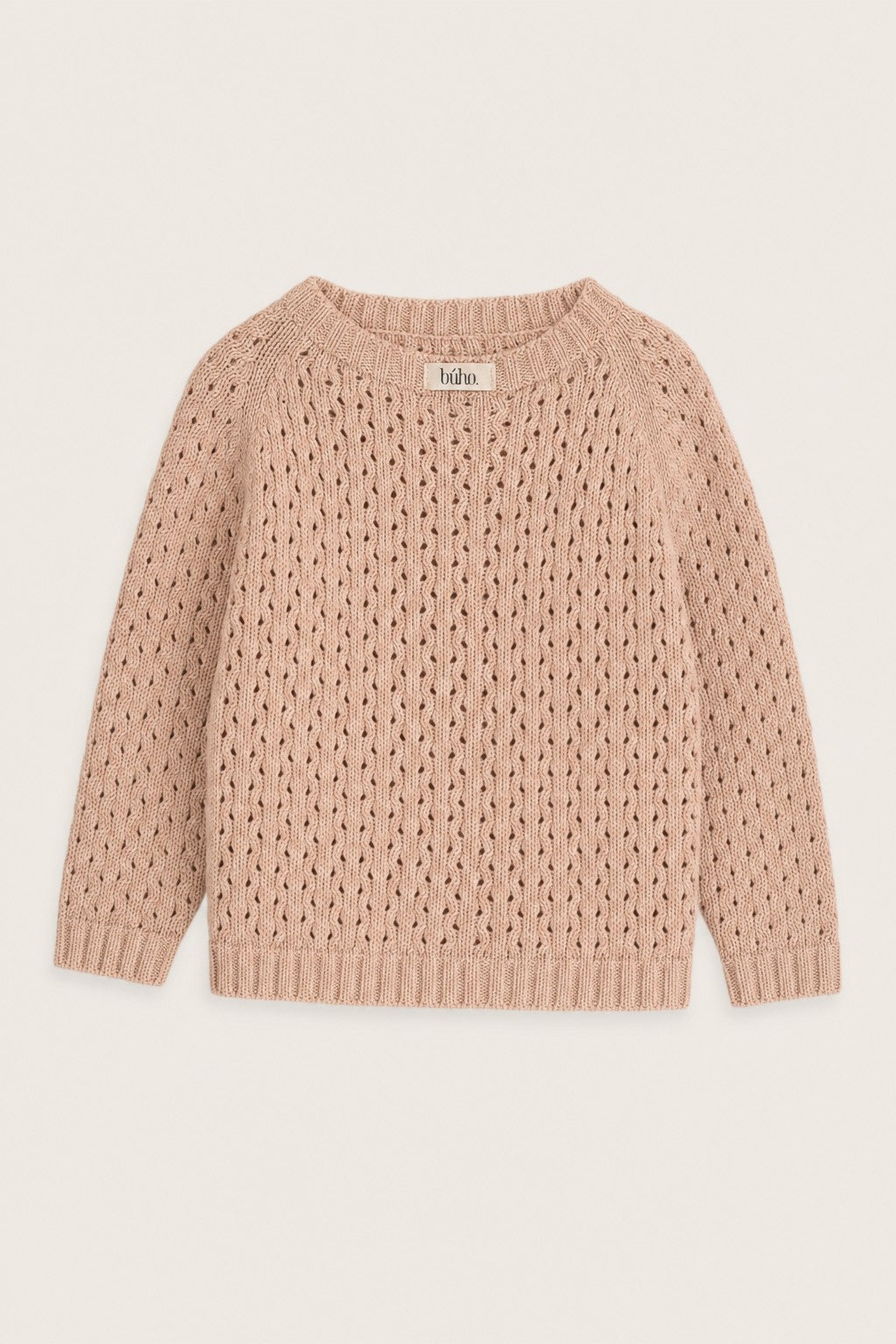 Gilet en maille rose pâle Búho, vue de dos