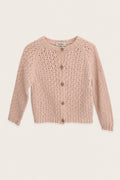 Gilet en maille rose pâle Búho, vue de face