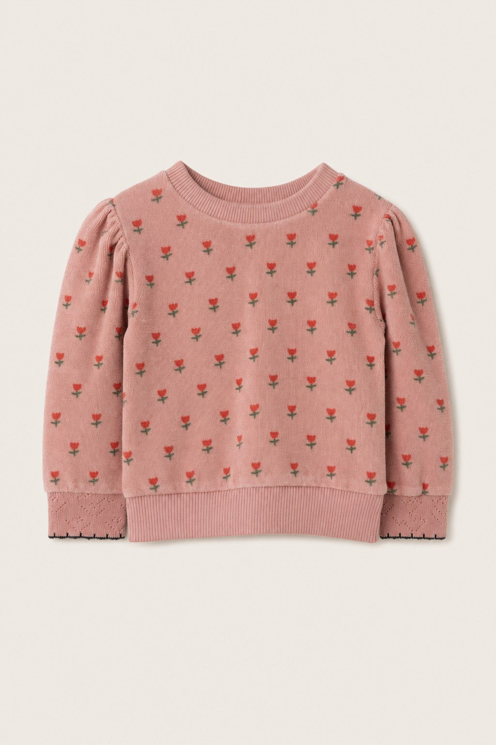 Sweat velours tulipes Emile et Ida, vue de face