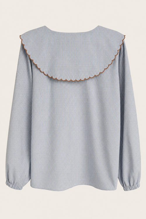 Chemise vichy brodée Tinycottons, vue de dos