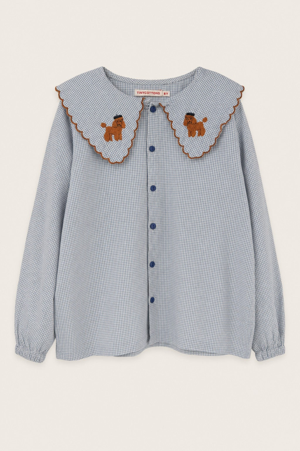 Chemise vichy brodée Tinycottons, vue de face